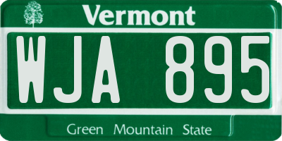 VT license plate WJA895