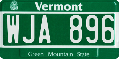 VT license plate WJA896