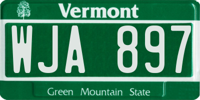 VT license plate WJA897