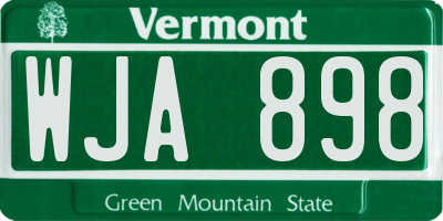 VT license plate WJA898
