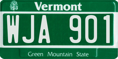 VT license plate WJA901