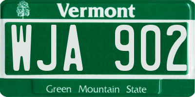 VT license plate WJA902