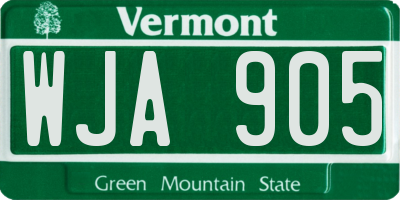 VT license plate WJA905