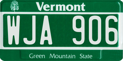 VT license plate WJA906