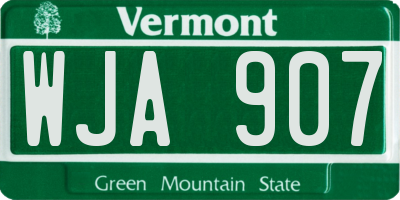 VT license plate WJA907