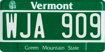 VT license plate WJA909