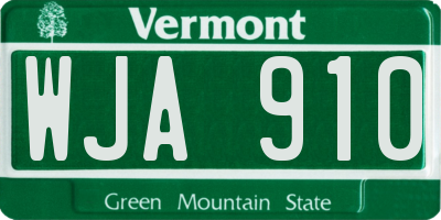 VT license plate WJA910