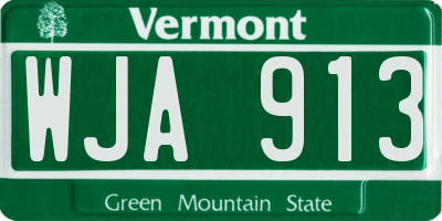 VT license plate WJA913