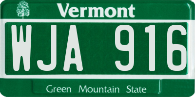 VT license plate WJA916