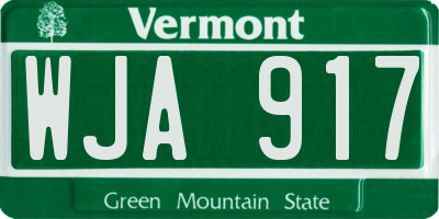 VT license plate WJA917