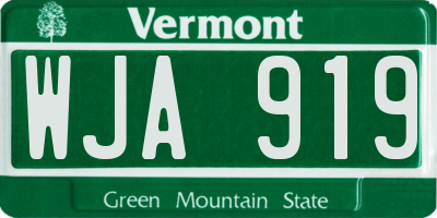 VT license plate WJA919