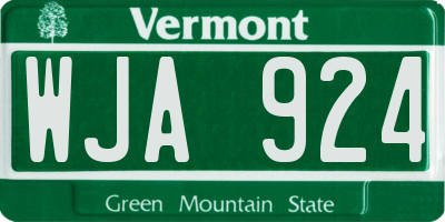 VT license plate WJA924