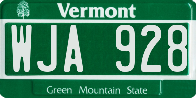VT license plate WJA928