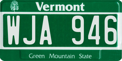 VT license plate WJA946
