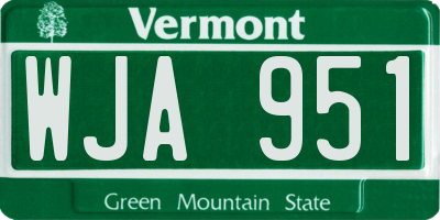VT license plate WJA951