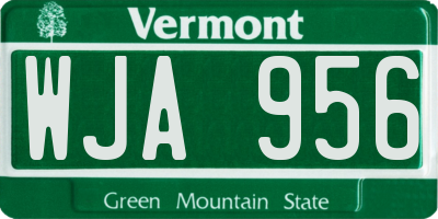 VT license plate WJA956