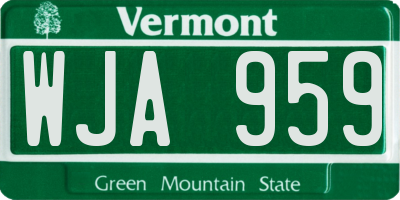 VT license plate WJA959