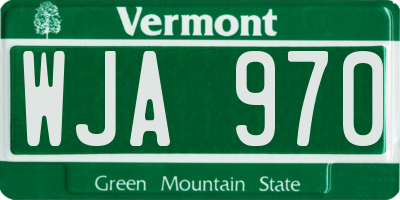 VT license plate WJA970
