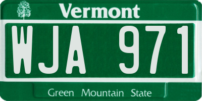 VT license plate WJA971