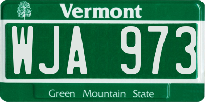VT license plate WJA973
