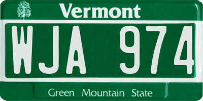 VT license plate WJA974