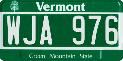 VT license plate WJA976