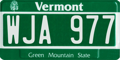 VT license plate WJA977