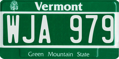 VT license plate WJA979