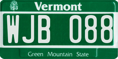 VT license plate WJB088