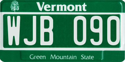 VT license plate WJB090