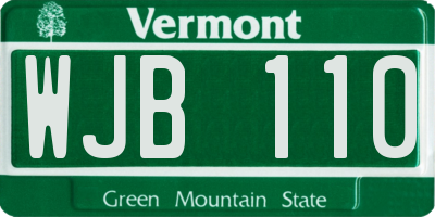 VT license plate WJB110