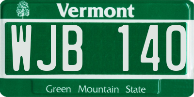 VT license plate WJB140