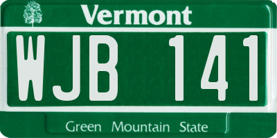 VT license plate WJB141