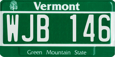 VT license plate WJB146