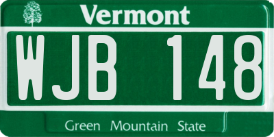 VT license plate WJB148