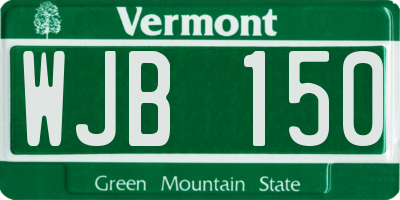 VT license plate WJB150