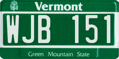 VT license plate WJB151