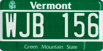 VT license plate WJB156