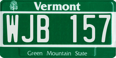 VT license plate WJB157