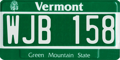 VT license plate WJB158