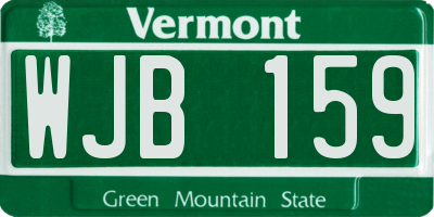 VT license plate WJB159