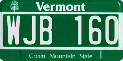 VT license plate WJB160