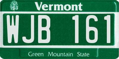 VT license plate WJB161