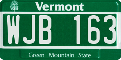 VT license plate WJB163