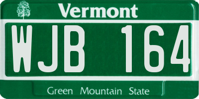 VT license plate WJB164