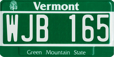 VT license plate WJB165