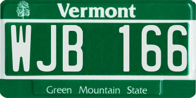 VT license plate WJB166