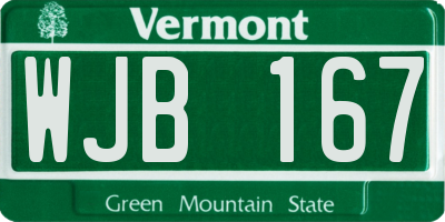 VT license plate WJB167