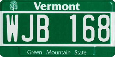 VT license plate WJB168