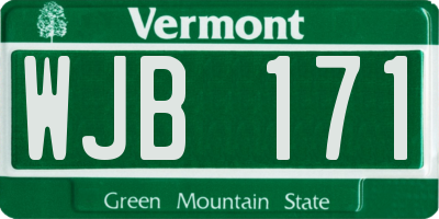VT license plate WJB171